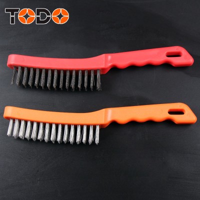 High quality hand tool steel wire brush with plastic handle